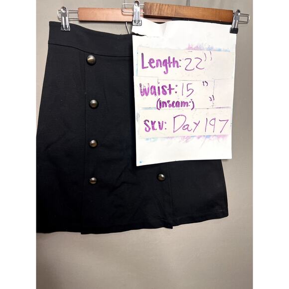 Tibi A Line Skirt Womens L Black Buttons Pockets Business Casual Office Work - Picture 13 of 13